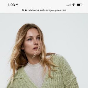 Patchwork knit cardigan green